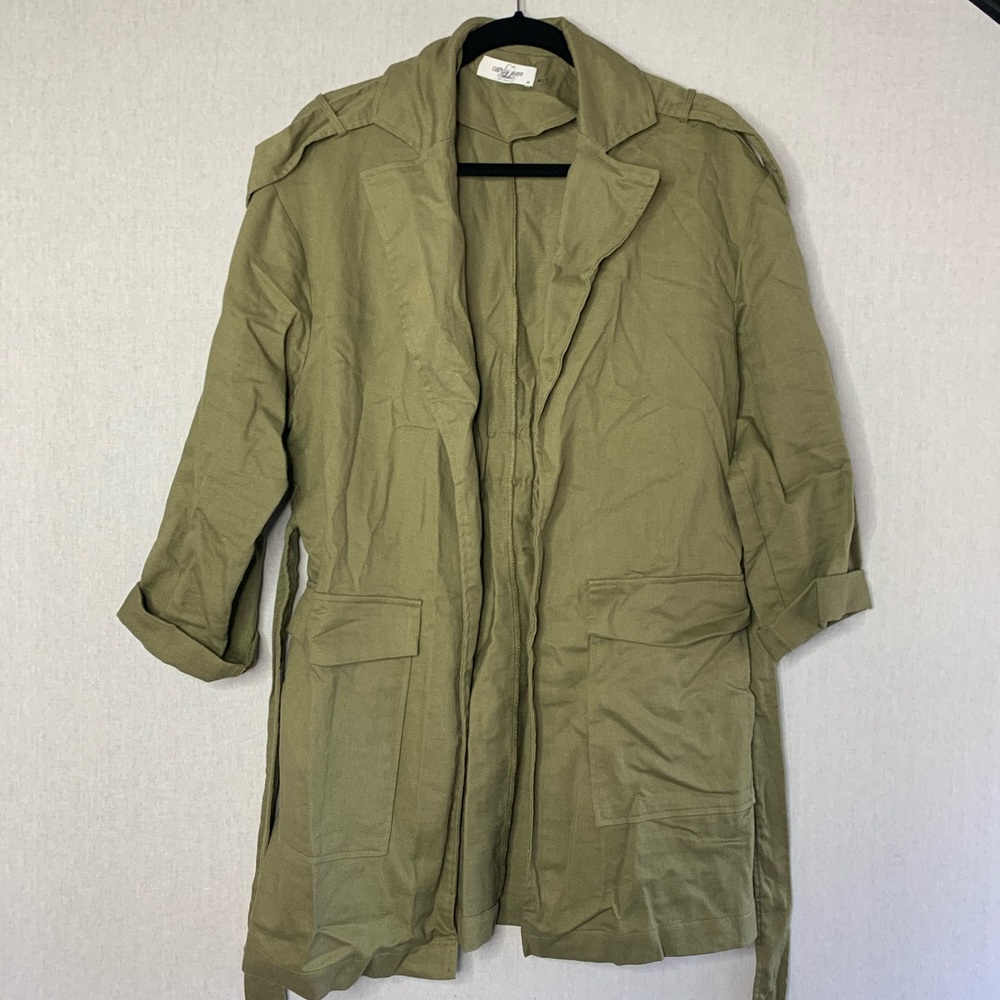 Olive green Carly Jean Cardigan/BLAZER